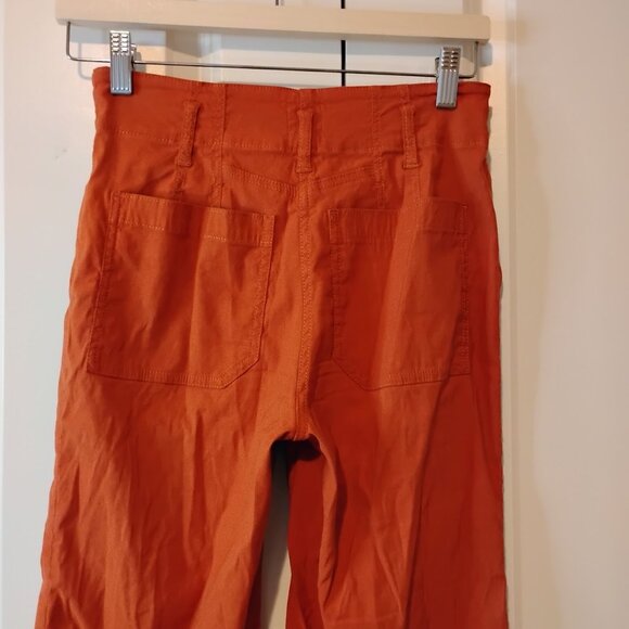 Maeve by Athropologie Women's Burnt Orange The Junie High Rise Flare Jeans Sz 25 - Picture 5 of 10